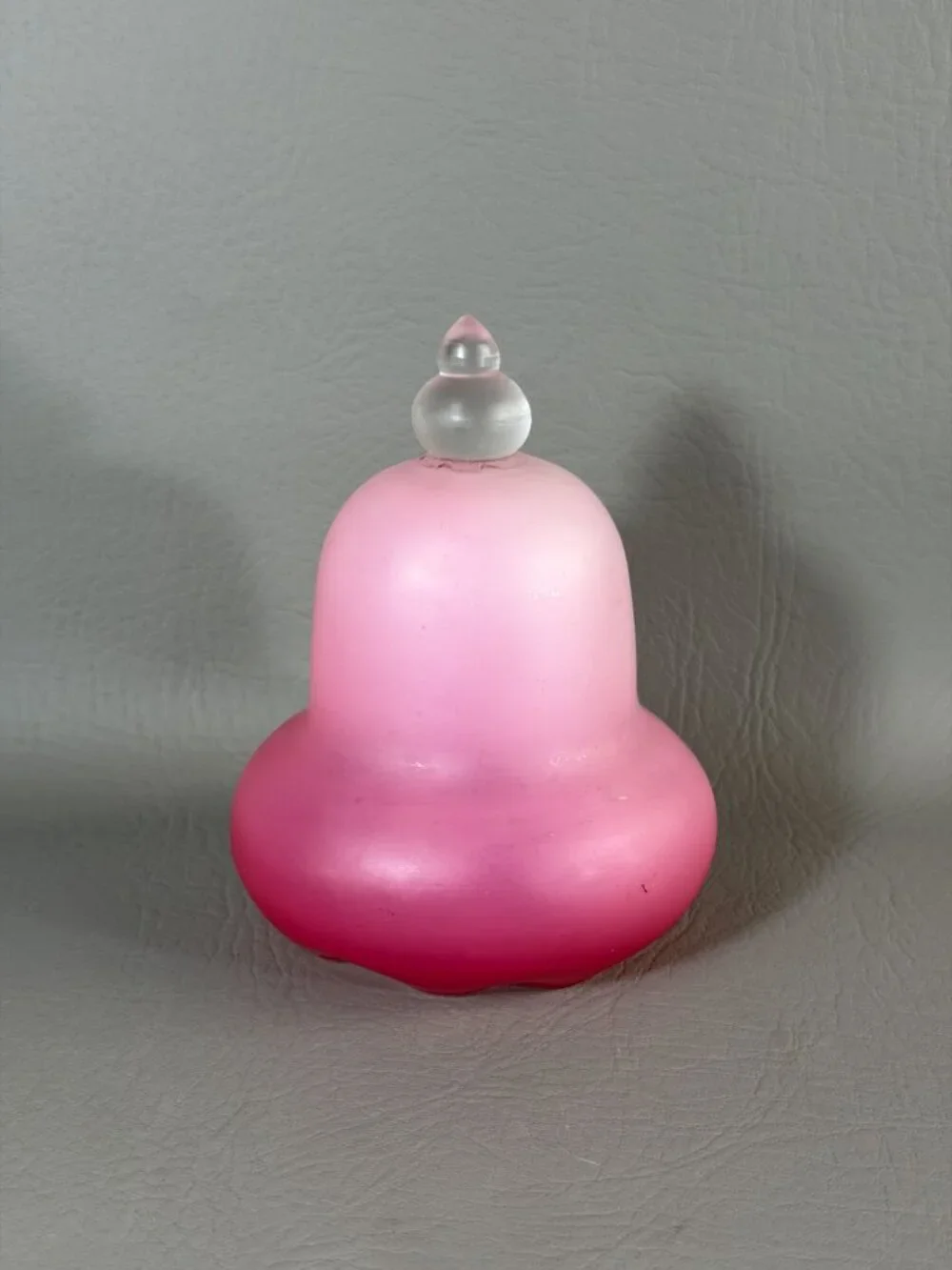Rare Unpainted Fenton Burmese Glass Bell Satin Finish Pink Vintage Collectible